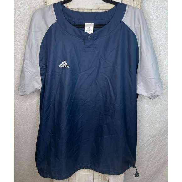 Adidas Jacket Warm Up Jacket Blue & Gray Bungee Cord Men’s Size Large - Picture 3 of 5